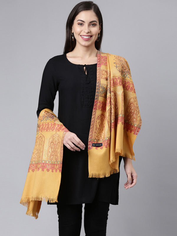 Women's Kaani Wool Blend Stole (Size 71X203 CM)