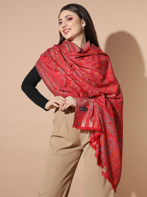 Women Bahari Woven Design Jamawar Shawl (Size 101X203 CM)