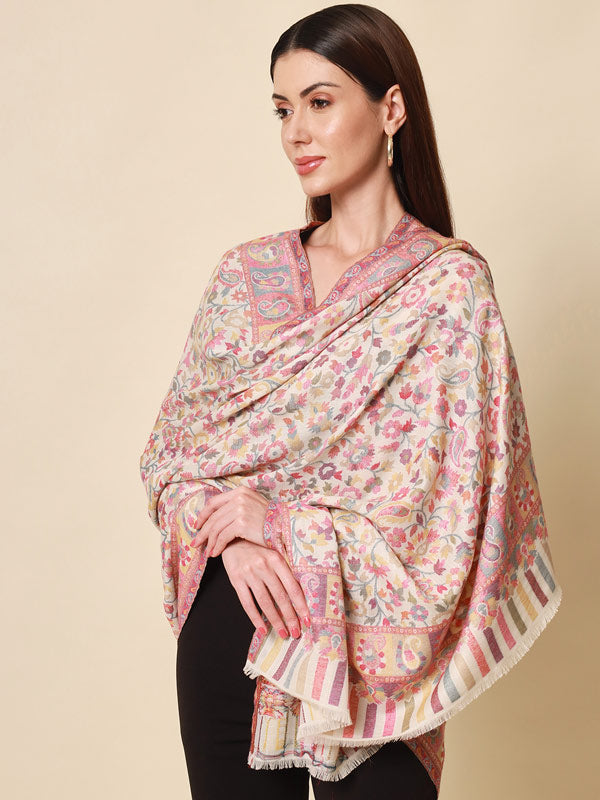 Kaani Wool Blend Kashmiri Shawl (Size: 101 X 203 CM) – Pashmoda