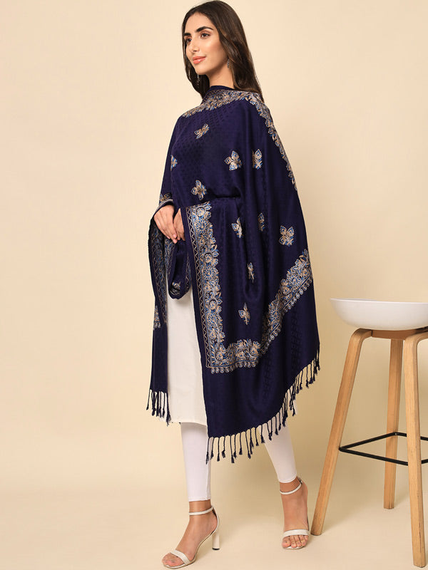 Women’s COLOR Aari Embroidered Shawl (Size 71X203 CM)