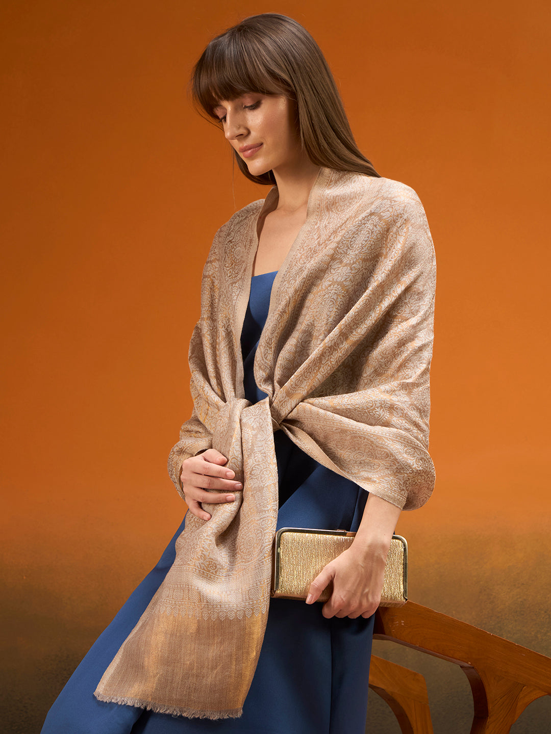 Women Imperial trellis Zari Stole