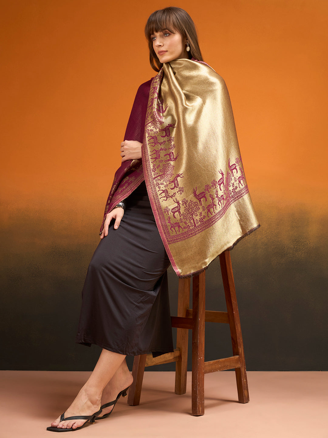 Women Shahi Caravan Zari Stole