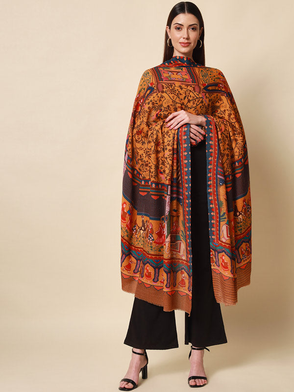 Pure Wool Printed Shawl (Size 101X203 CM)