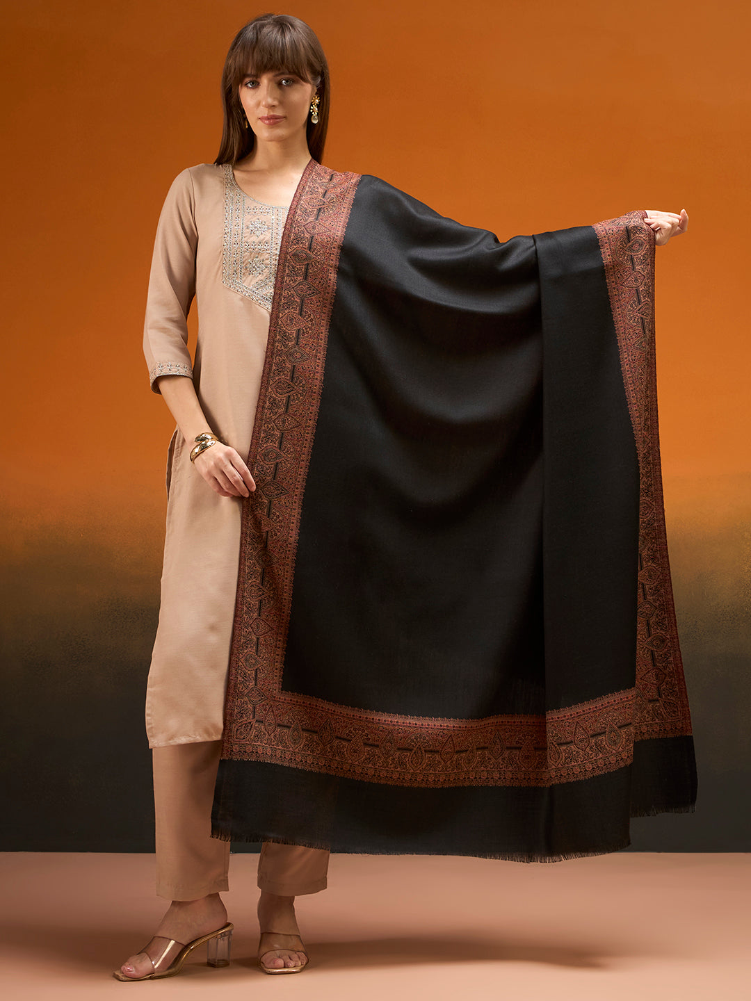 Women Shikoh Kashmiri Jamawar Woven Shawl