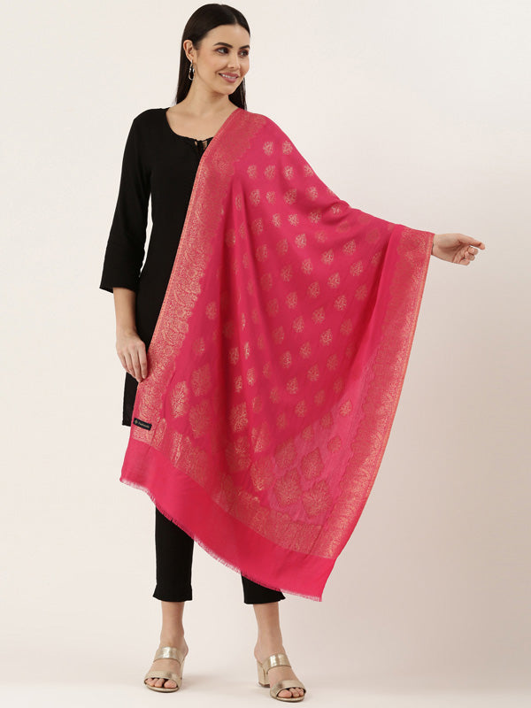 Women's Kaani Stole with Silky Zari Weave, Shawl (Size 72X208 CM)