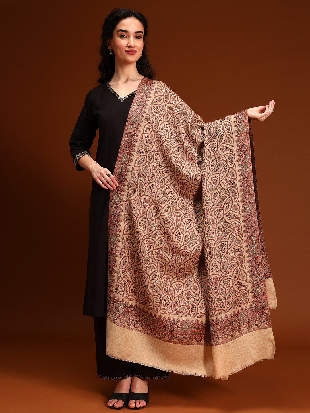 Women Shahi Jaal Kashmiri Jamawar Woven Shawl