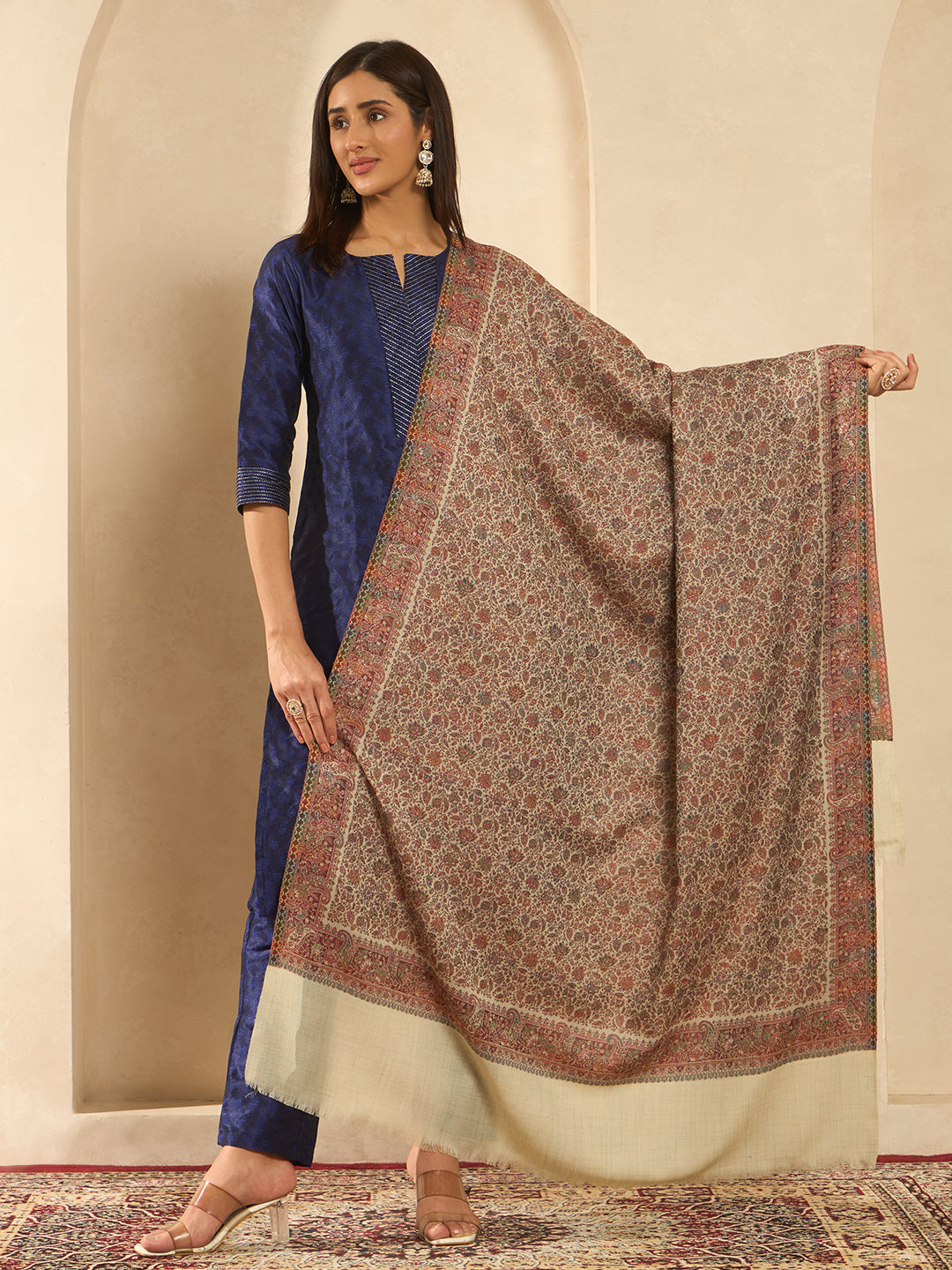 Women Fleur Royale Kashmiri Jamawar Woven Shawl