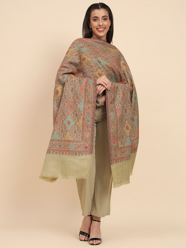 Women’s Nashaat Melange Kaani Wool Shawl (Size 101X203 CM)