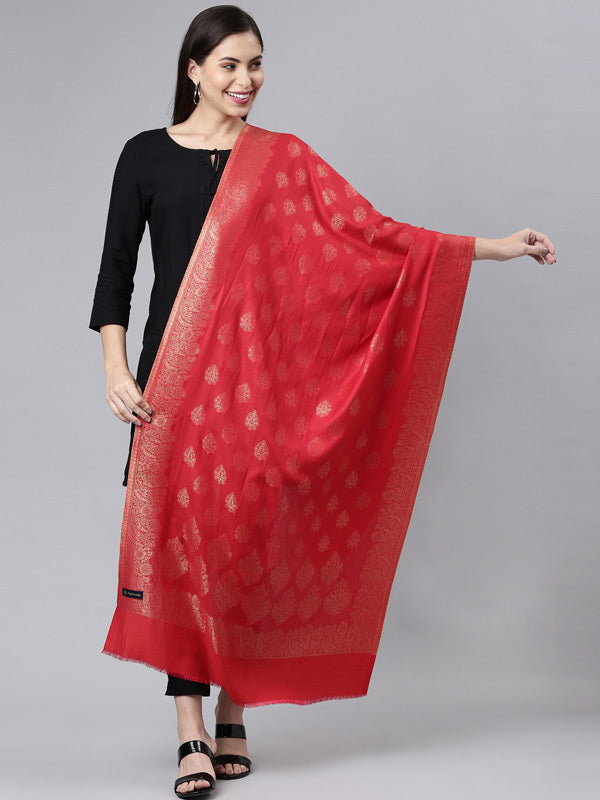 Women's Kaani Stole with Silky Zari Weave, Shawl (Size 72X208 CM)