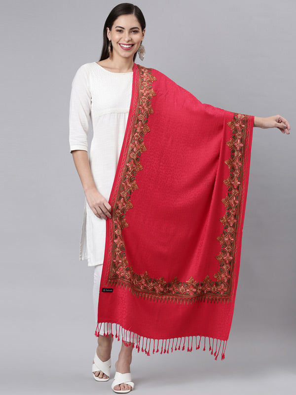 Women's Ghazal Kashmiri Aari Embroidery Stole (Size: 71X203 CM)