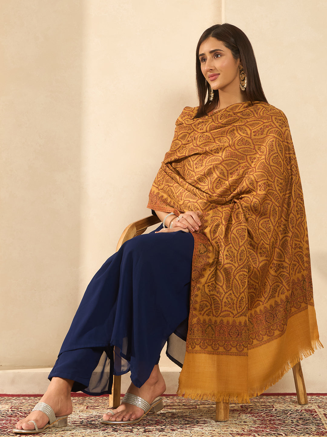 Women Shahi Jaal Kashmiri Jamawar Woven Shawl