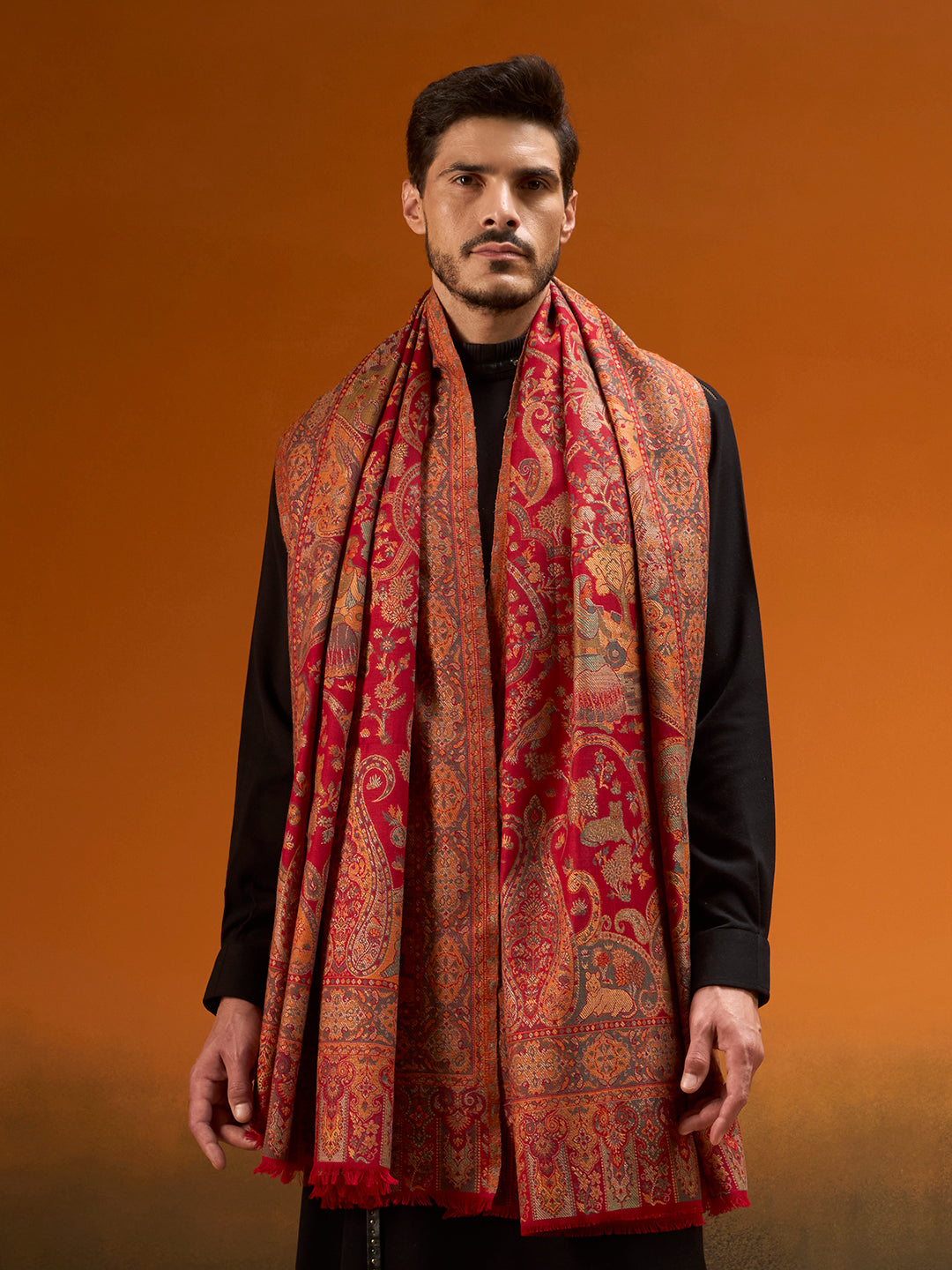 Men Royal gulistan Shawl Fine Wool Kaani Shawl