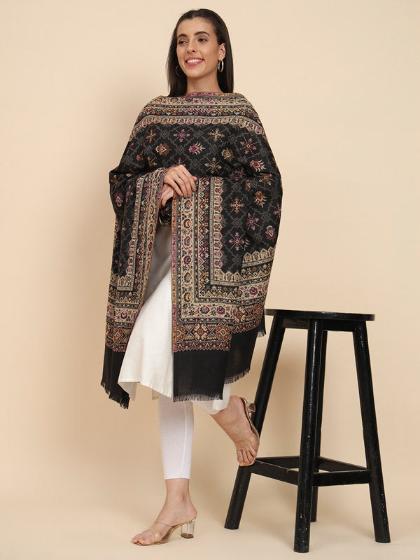 Women Zarif Woven Design Jamawar Shawl (Size 101X203 CM)