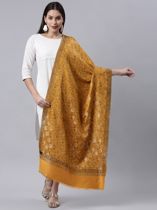 Kaani Stole with Silky Zari Weave, Shawl, Wrap (Size 72X208 CM)