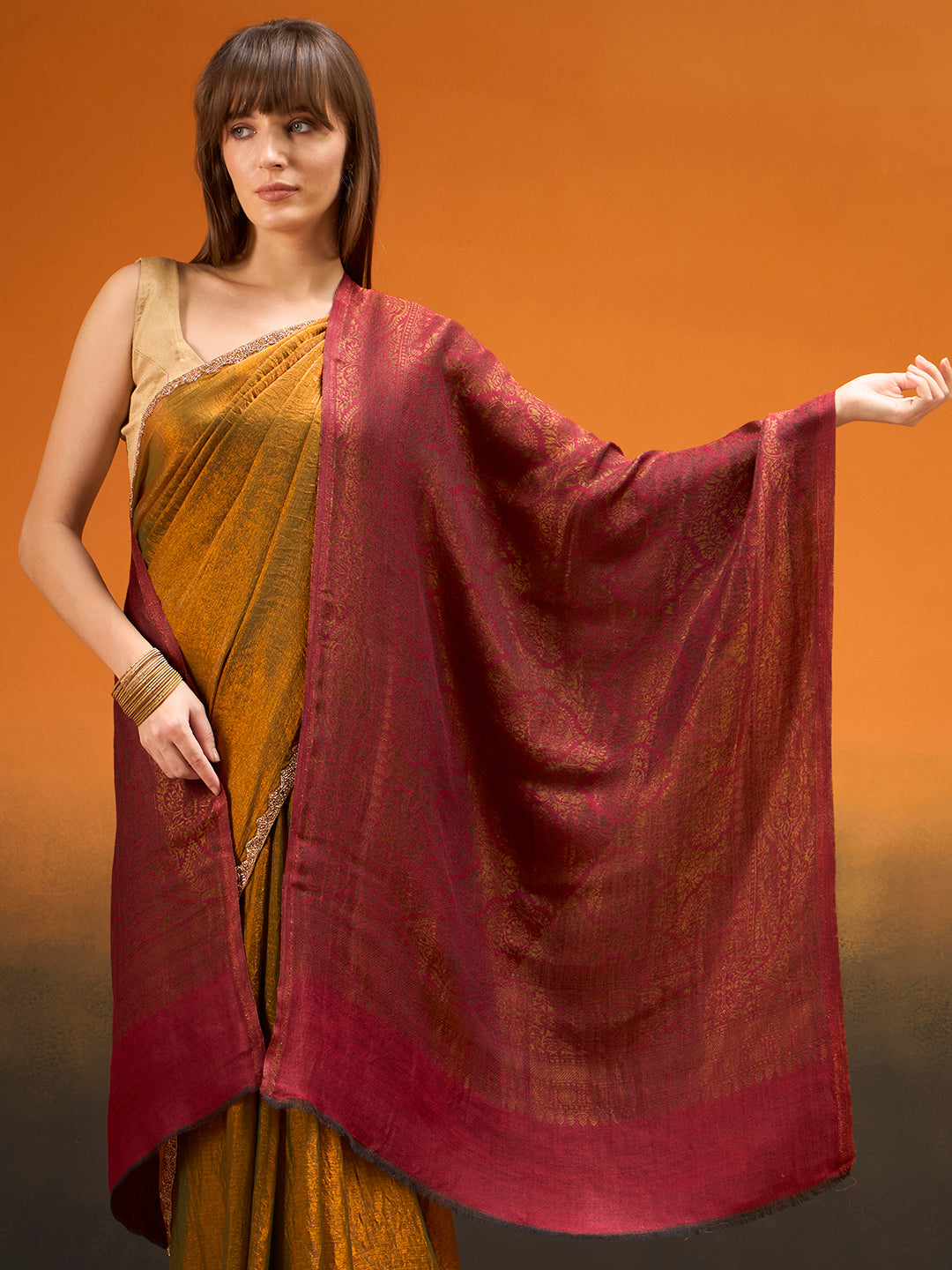 Women Imperial trellis Zari Stole