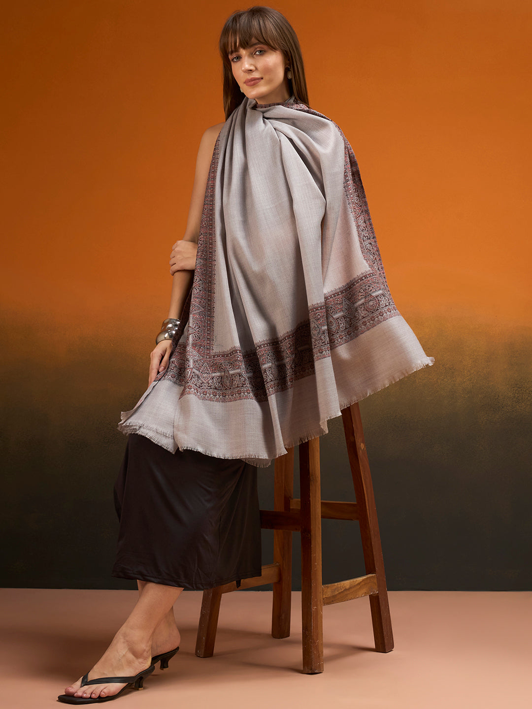 Women Shikoh Kashmiri Jamawar Woven Shawl