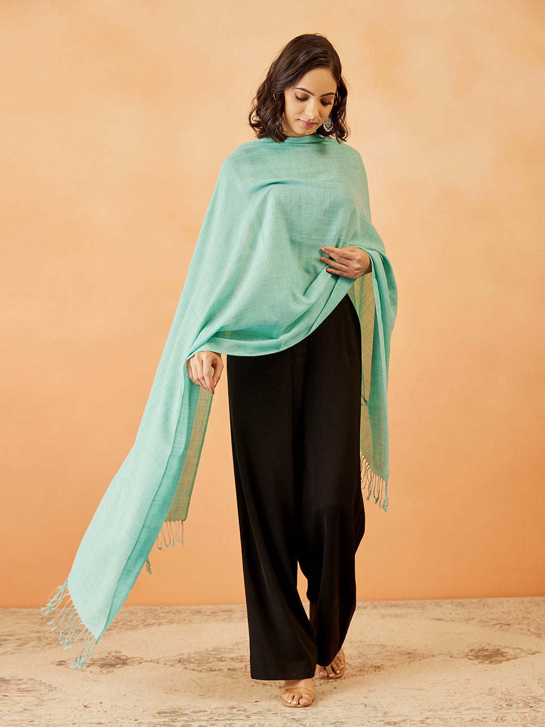 Women's Rahmat Fine Wool Melange Stole (Size: 71x203 CM)