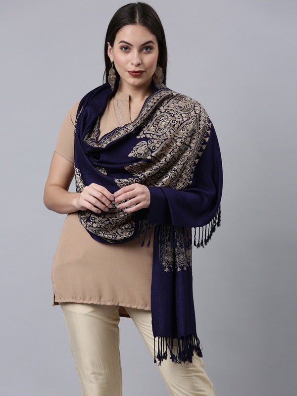 Women's Shalimaar Kashmiri Aari Embroidery Stole (Size: 71X203 CM)