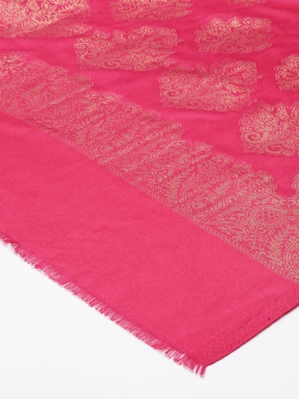 Women's Nargis Kaani Stole with Silky Zari Weave, (Size 72X208 CM)