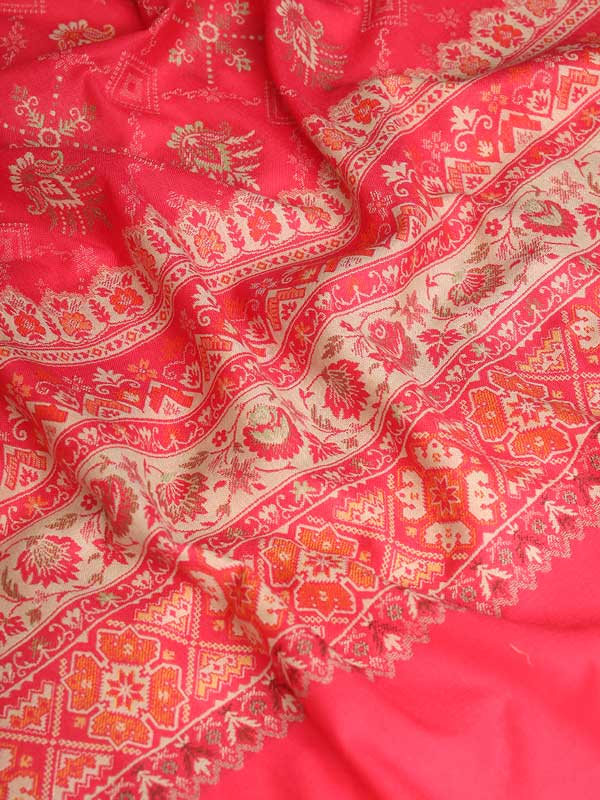 Women Zarif Woven Design Jamawar Shawl (Size 101X203 CM)