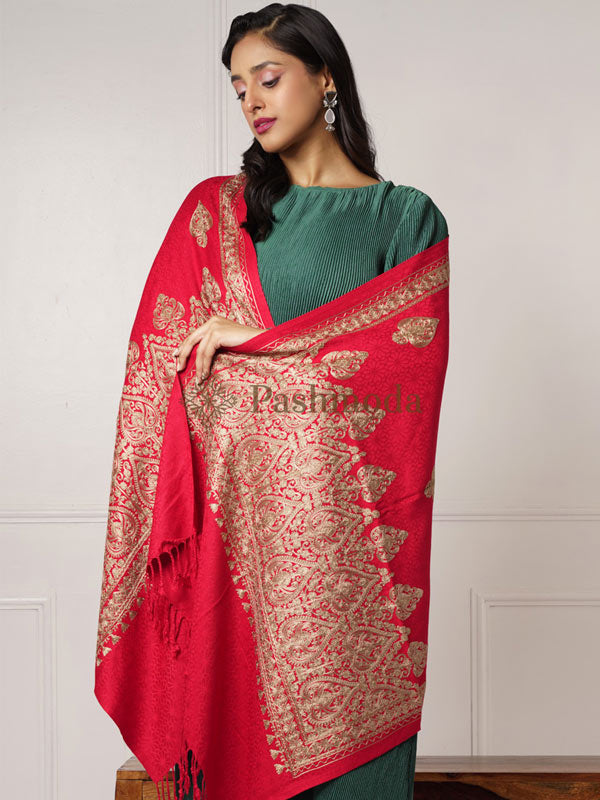 Women's Kashmiri Aari Embroidery Stole (Size: 71X203 CM)