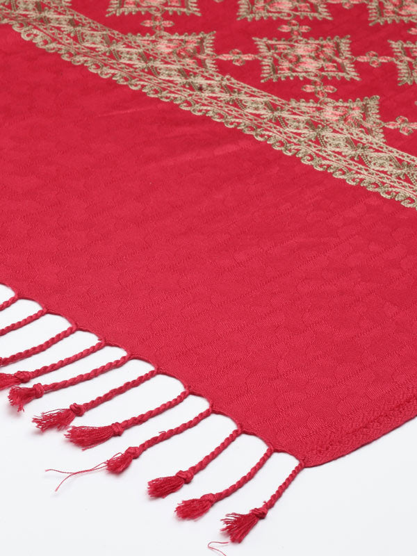 Women's  Roohani Kashmiri Aari Embroidery Stole (Size: 71X203 CM)