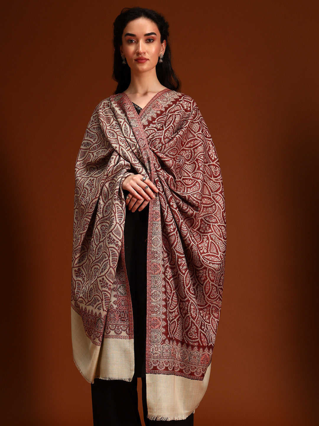 Women Shahi Jaal Kashmiri Jamawar Woven Shawl