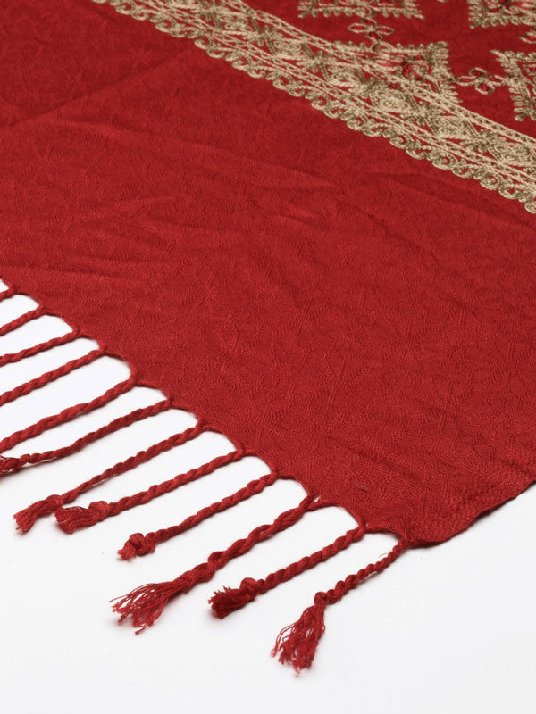 Women's  Roohani Kashmiri Aari Embroidery Stole (Size: 71X203 CM)