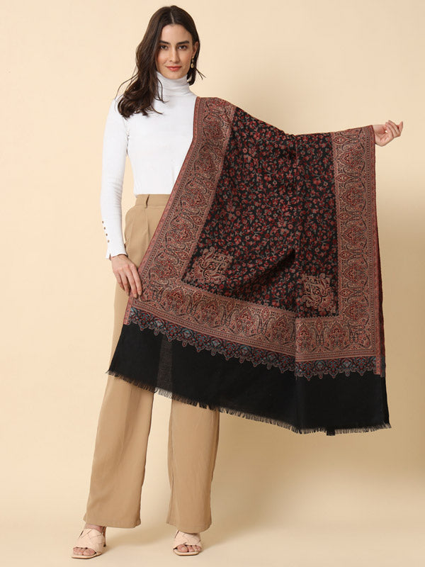 Women's Surmai Kaani Woven Design Shawl (Size: 101 X 203 Cms)