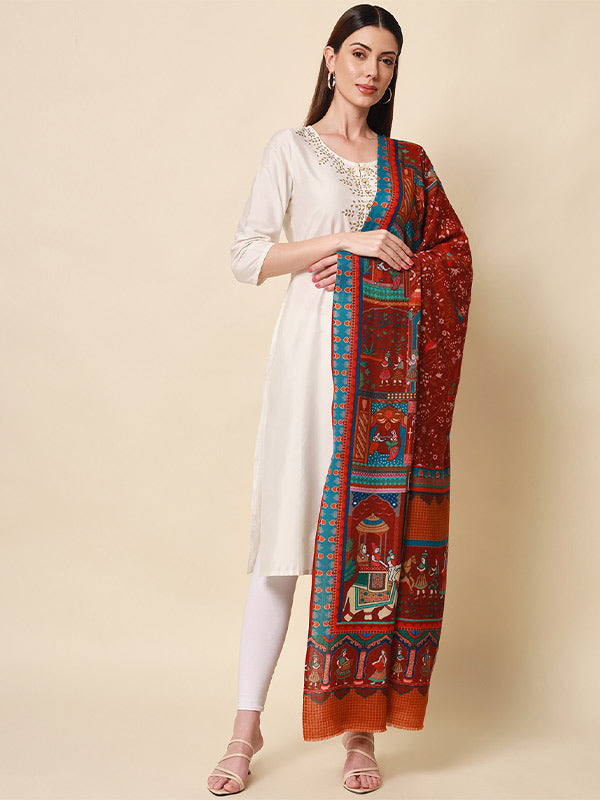 Women's Pure Wool Printed Shawl (Size 101X203 CM)