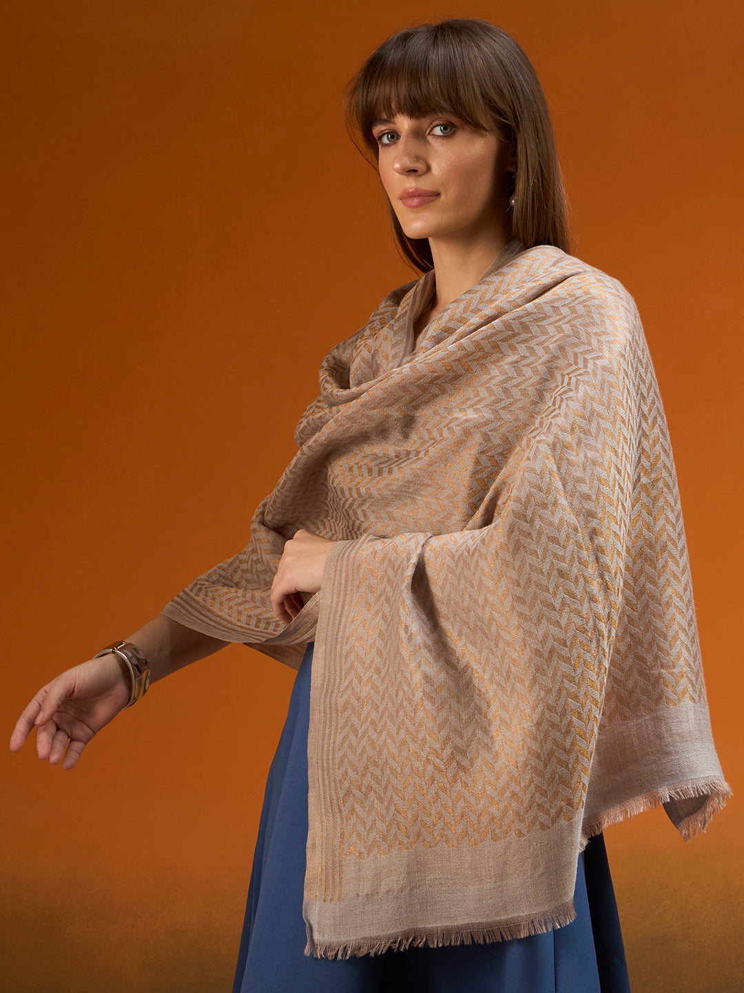 Women Heritage chevron Zari Stole