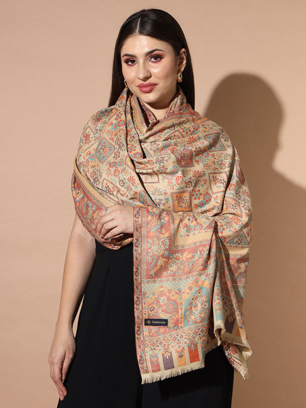 Women Bahari Woven Design Jamawar Shawl (Size 101X203 CM)