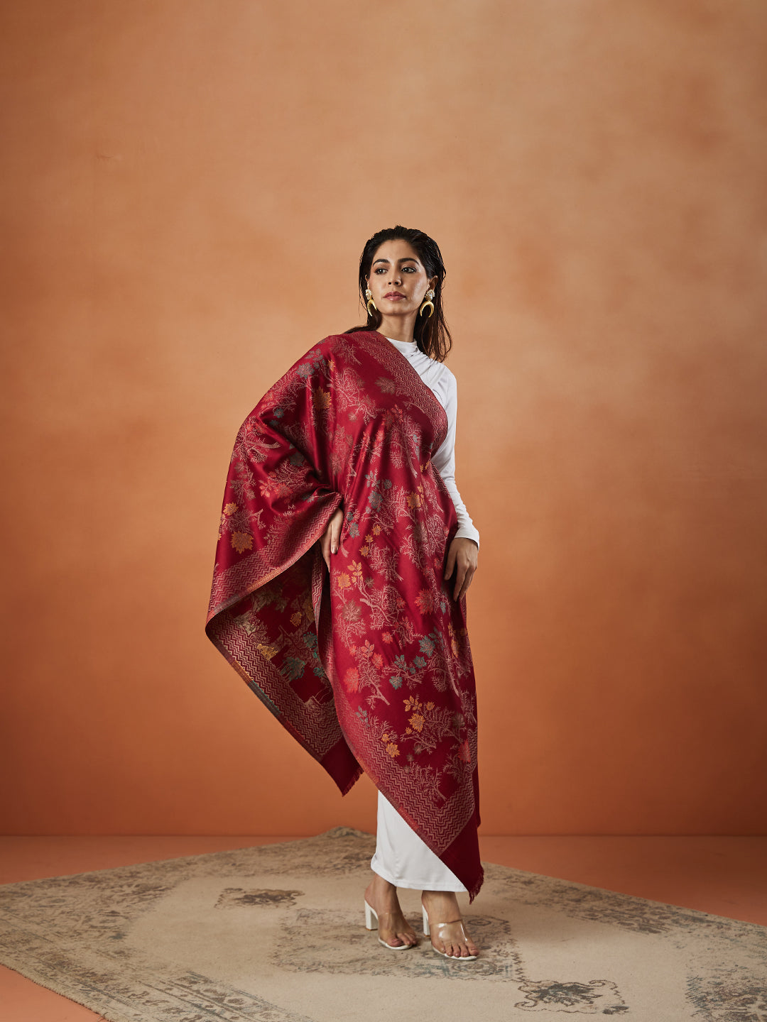 Pashmoda Women Nayab Kaani Stole (Size:  71X203 CM)