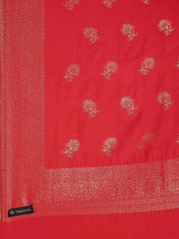 Women's Noor Kaani Stole with Silky Zari Weave (Size 75X203 CM)