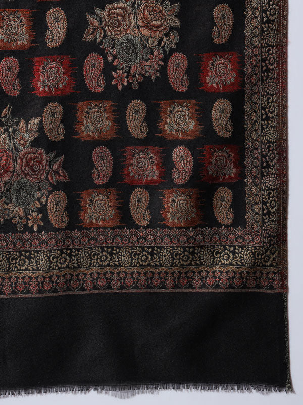 Women Firoza Woven Design Jamawar Shawl (Size 101X203 CM)