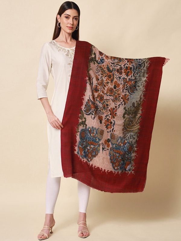 Women's Pure Wool Printed Stole (Size 71X203 CM)