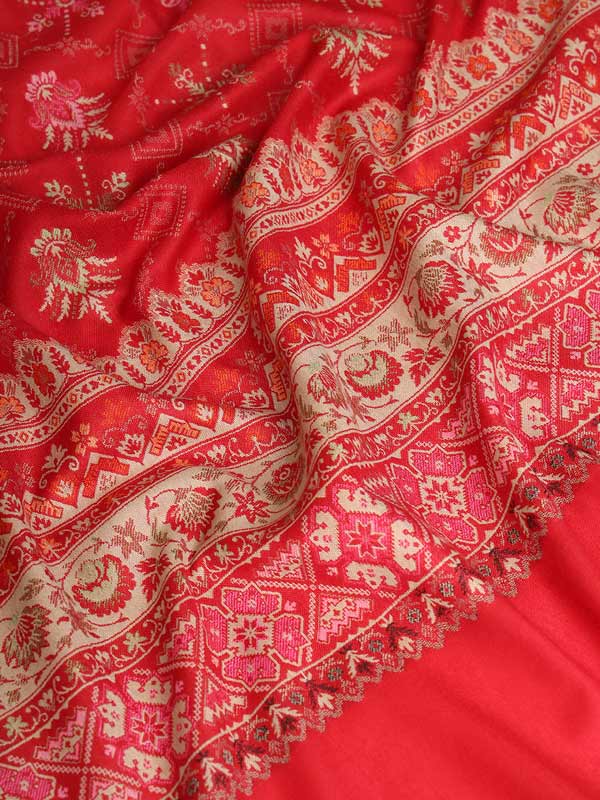 Women Zarif Woven Design Jamawar Shawl (Size 101X203 CM)