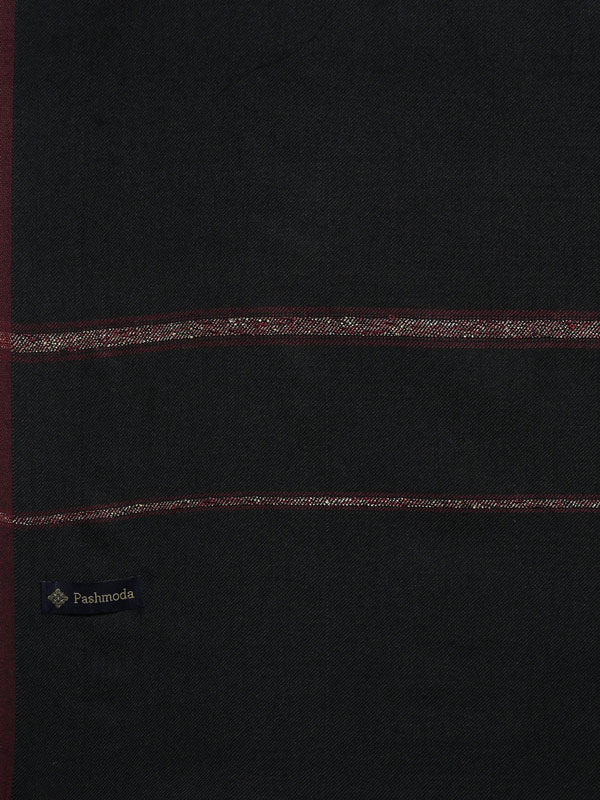 Men Woven Design Shawl (Size  123x266 cms, Black Color)