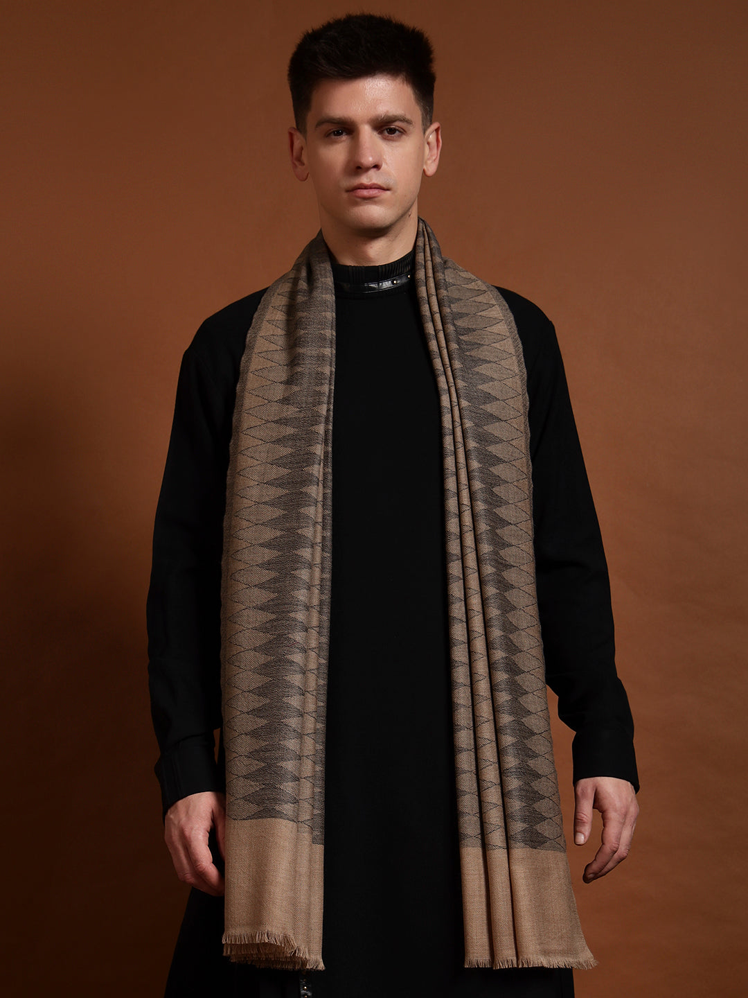 Men Ananta Ikat 100% Pure Wool Checkered Stole