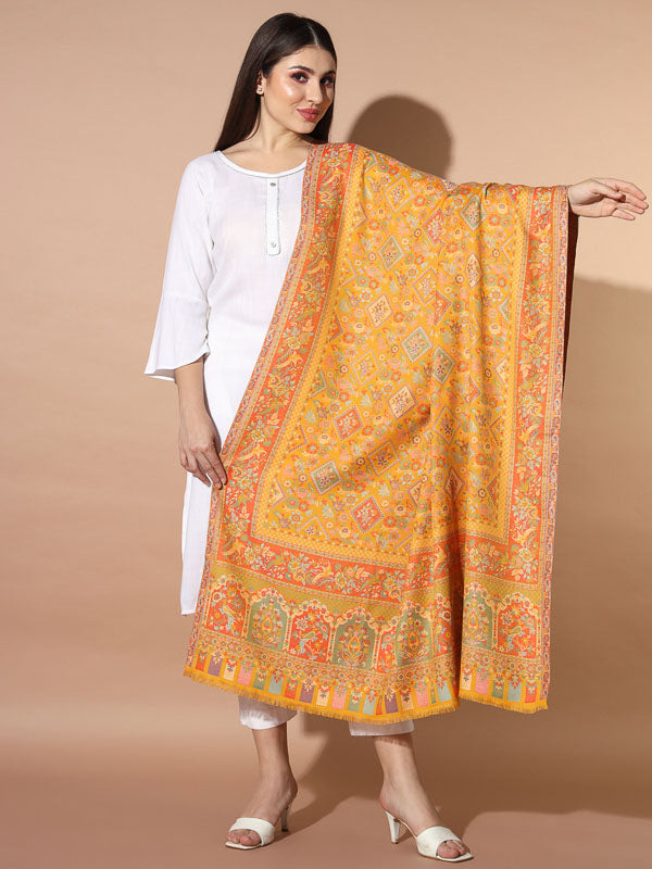 Women Bahari Woven Design Jamawar Shawl (Size 101X203 CM)