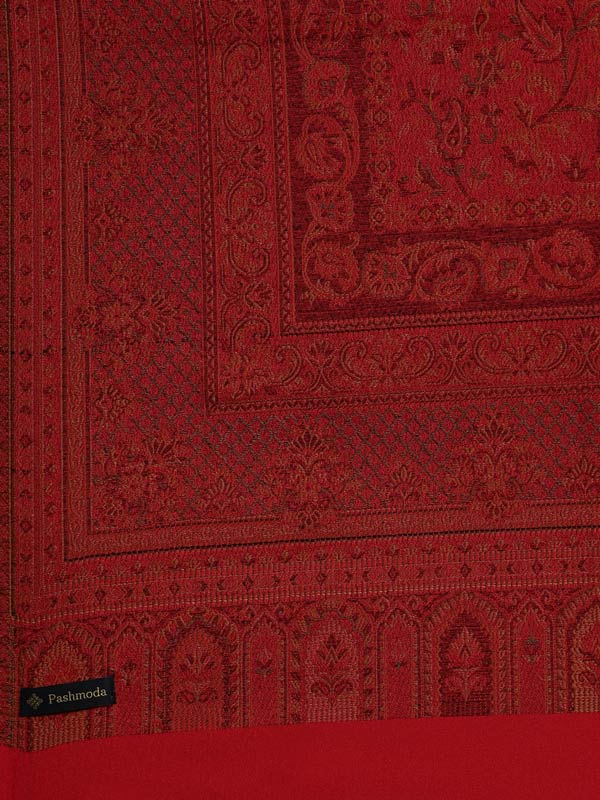 Women's Kashmiri Jamawar Antique Mughal Shawl (Size: 101 X 203 CM)