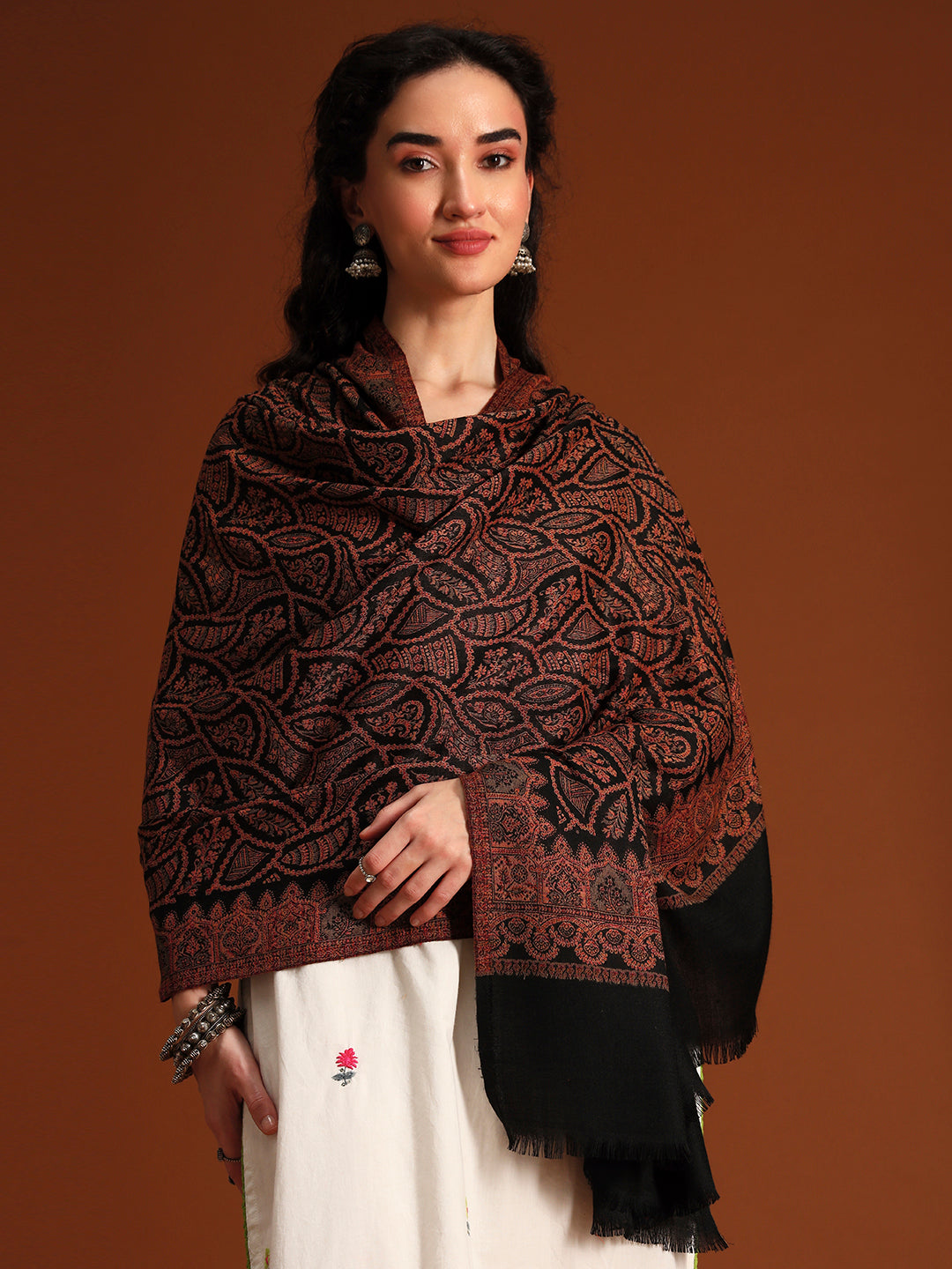 Women Shahi Jaal Kashmiri Jamawar Woven Shawl