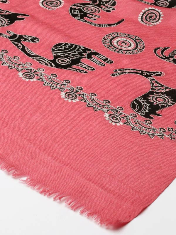 Women's Dastaar Pure Wool Sozni Hand Embroidered Stole (Size 71X203 CM)