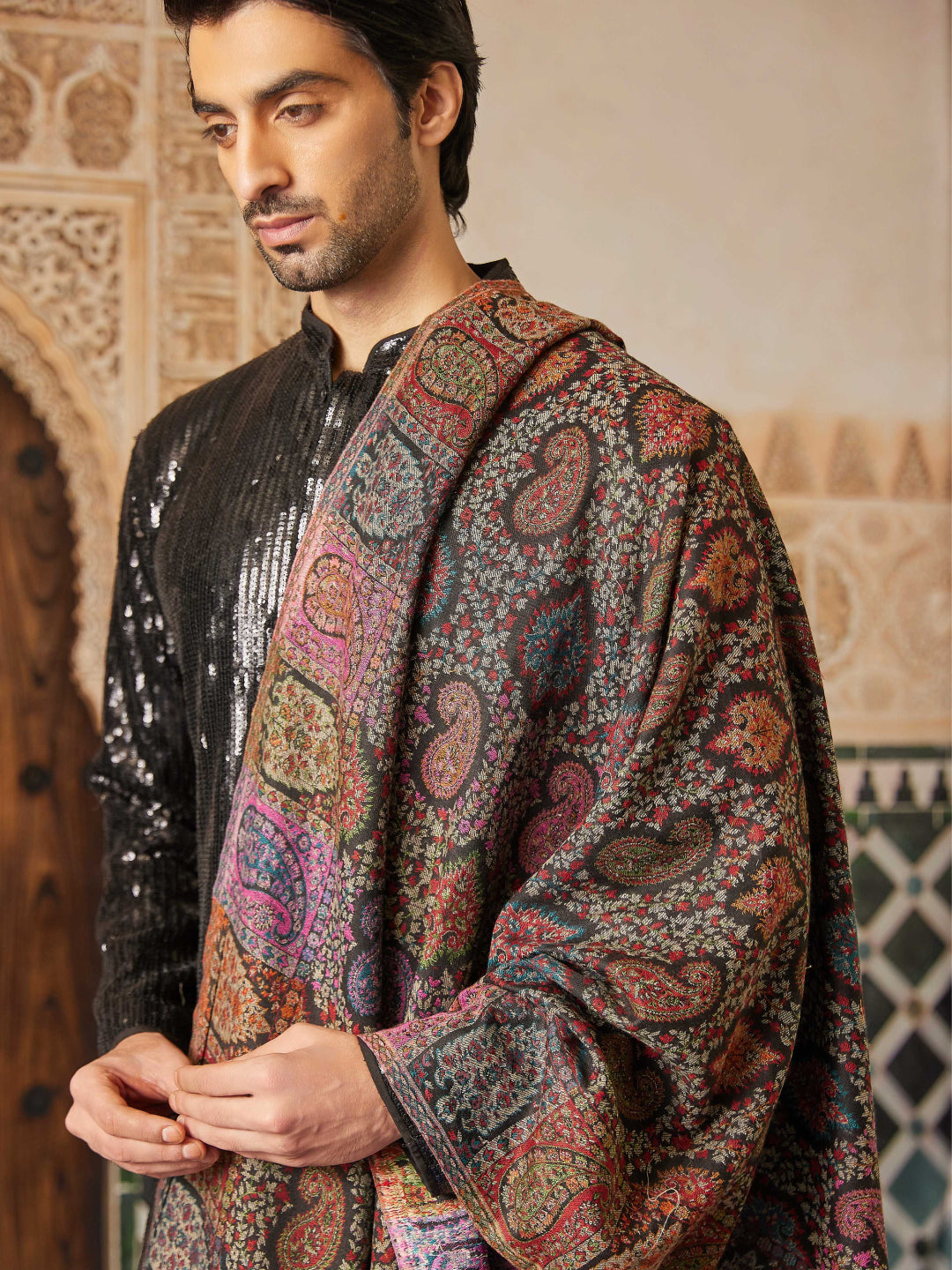 Pashmoda Mens Kaani Shawl (Size: 101x203 Cm)