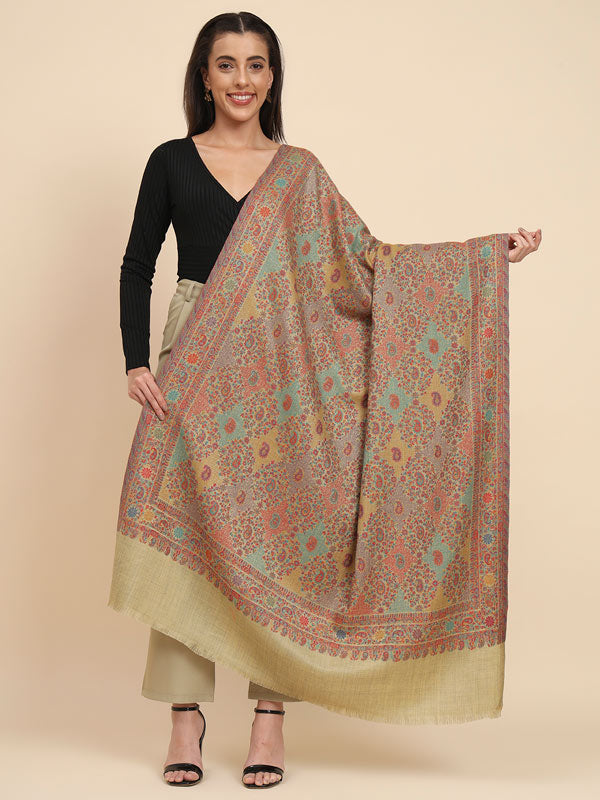 Women’s Nashaat Melange Kaani Wool Shawl (Size 101X203 CM)