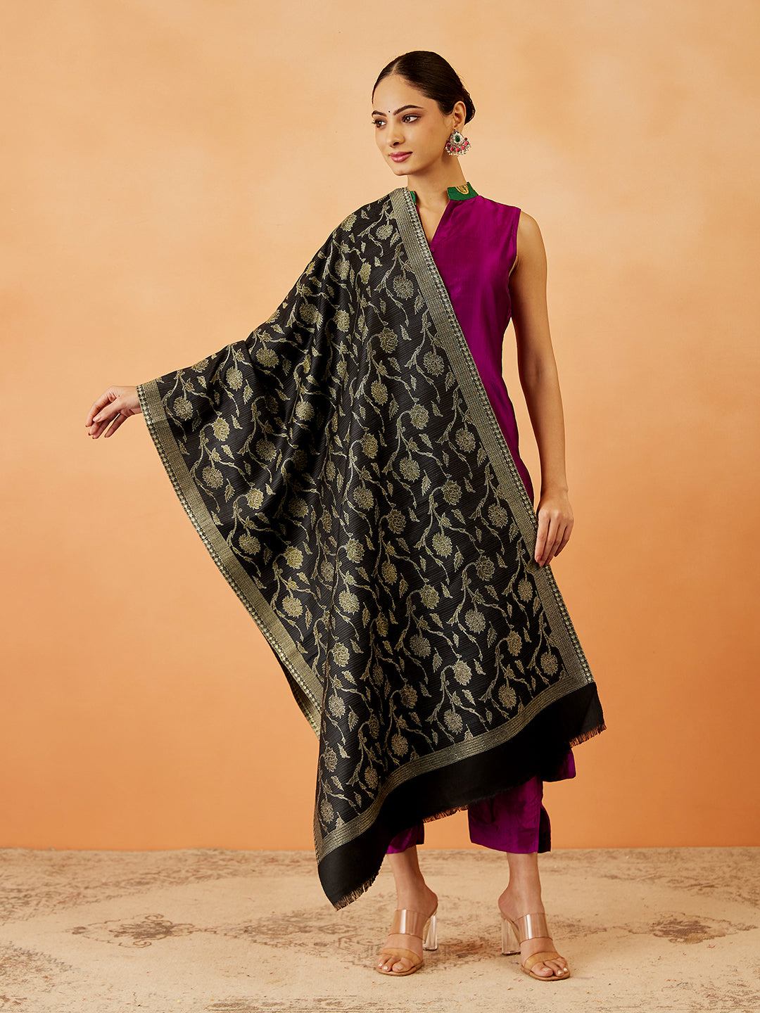 Pashmoda Women Rukhsaar Kaani Stole (Size : 71X203 CM)