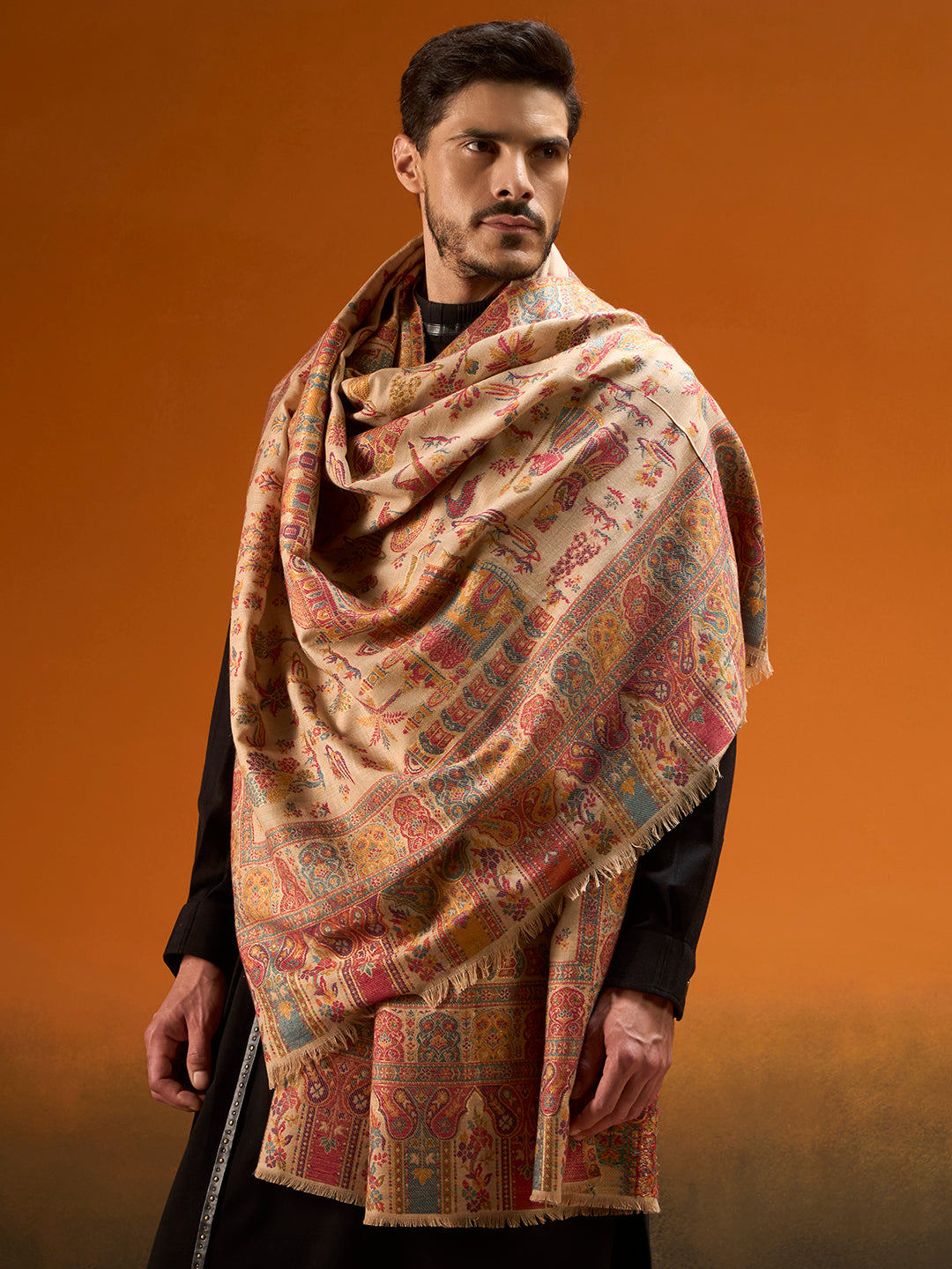 Men Gulrukh Reversible Kaani Zari Shawl