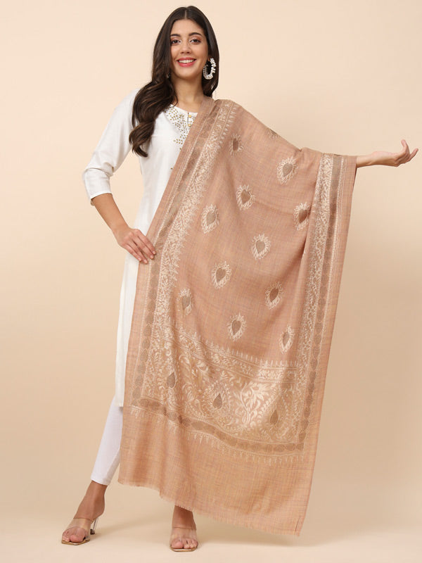 Women Nagma Pure Wool  Embroidered Stole (Size 71X203 CM)