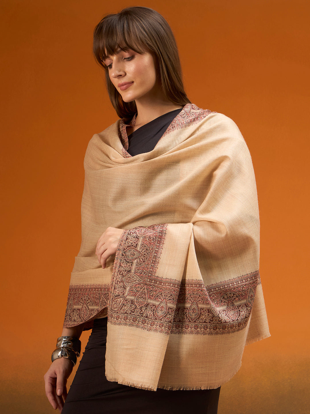 Women Shikoh Kashmiri Jamawar Woven Shawl