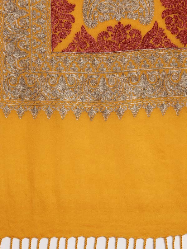 Women's Pure Wool Aari Embroidered Stole (Size 71x203 CM)